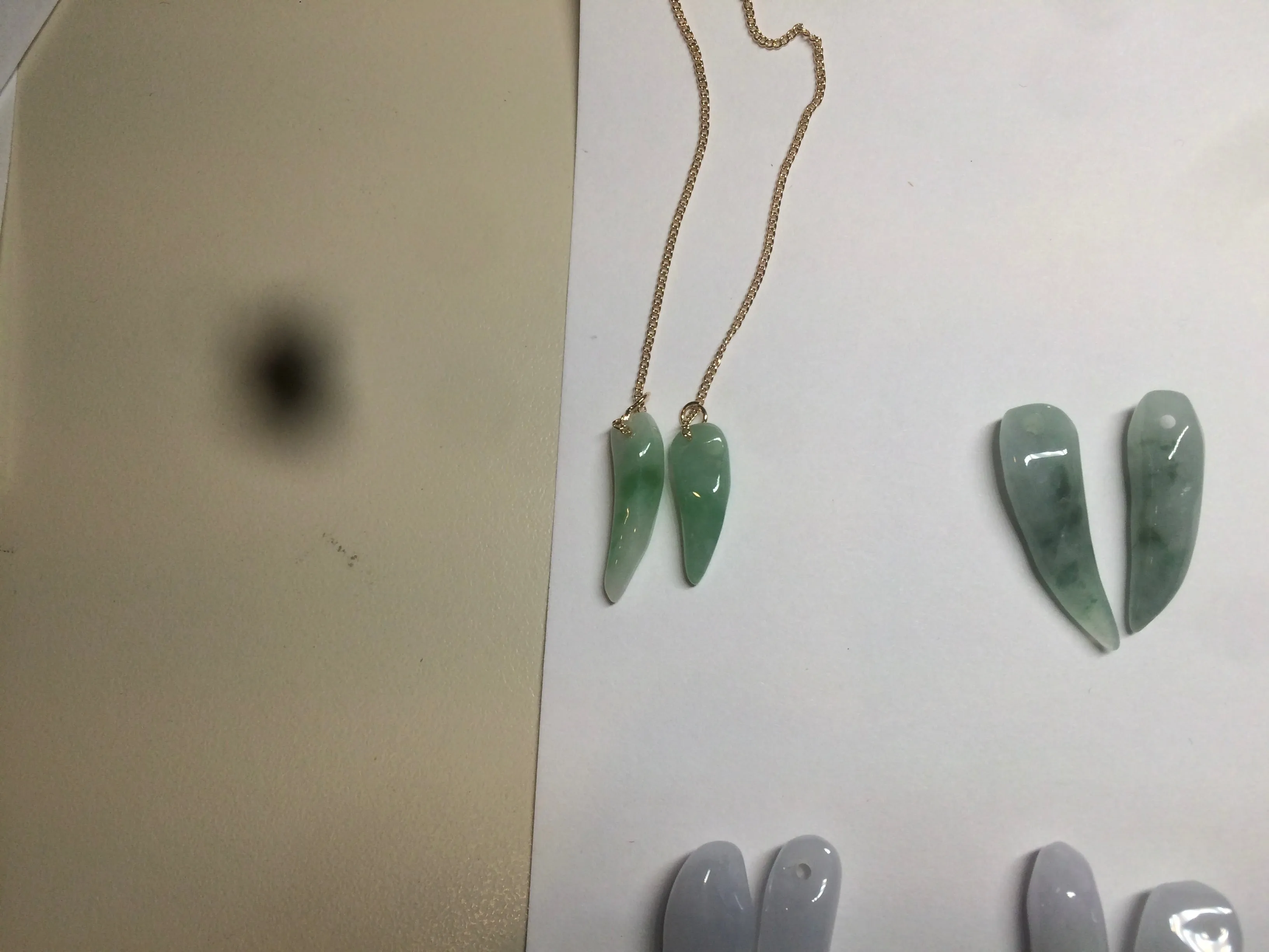 100% Natural type A icy watery purple/green/white Chili Pepper Jadeite Jade earring group B201