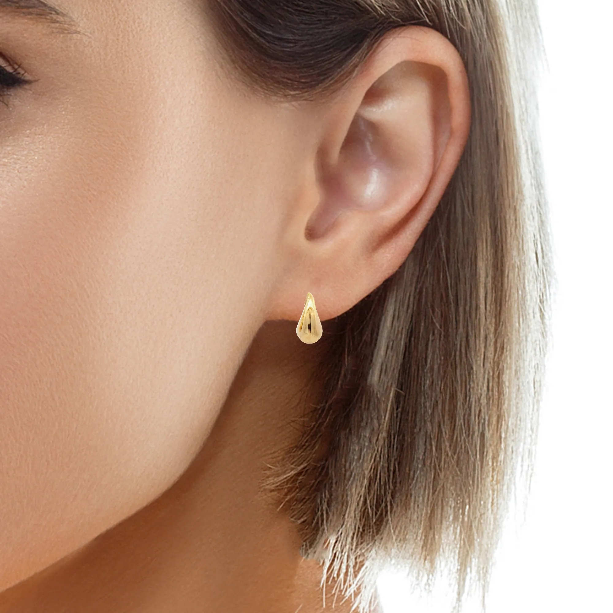 10K Gold Small Tear Drop Earrings