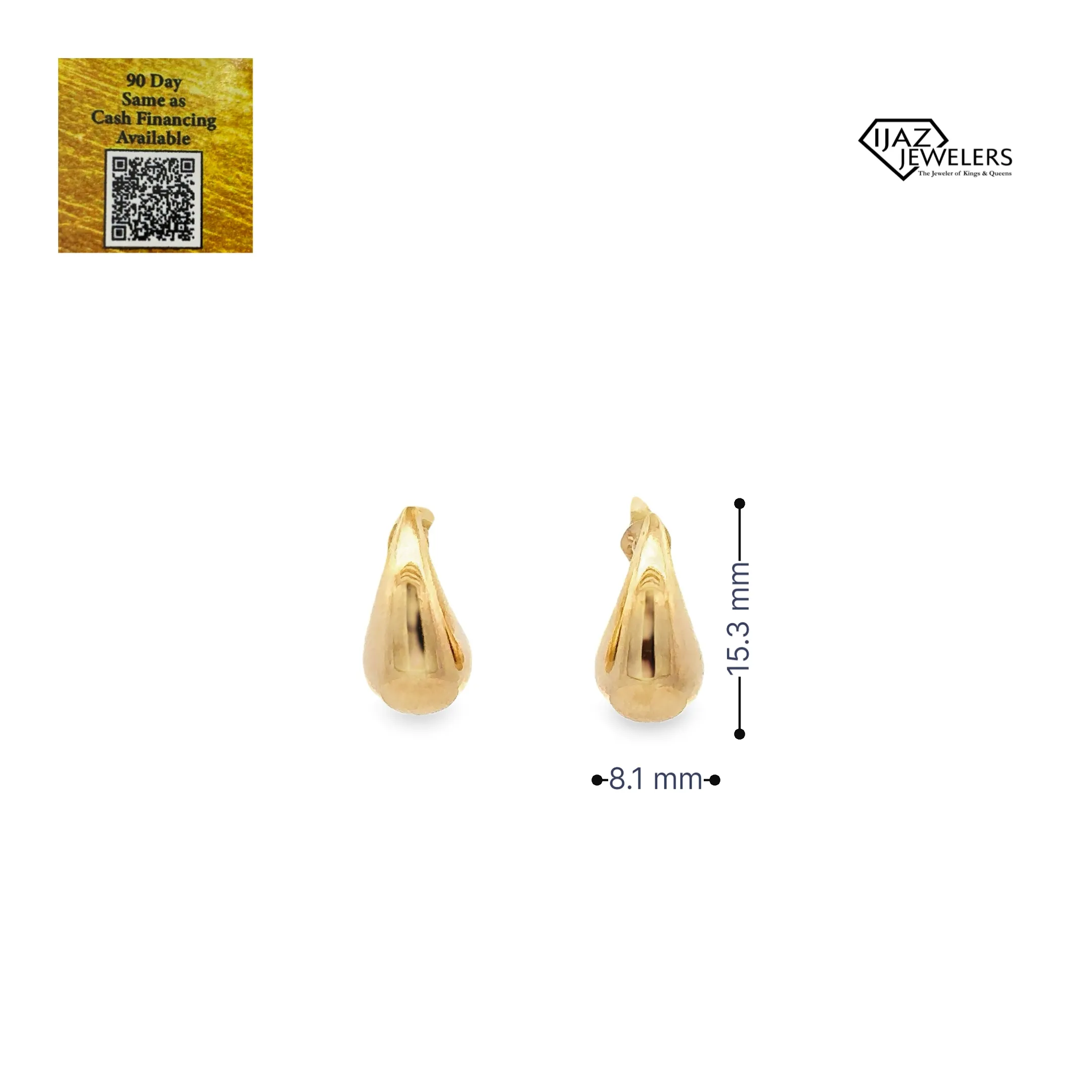 10K Gold Small Tear Drop Earrings