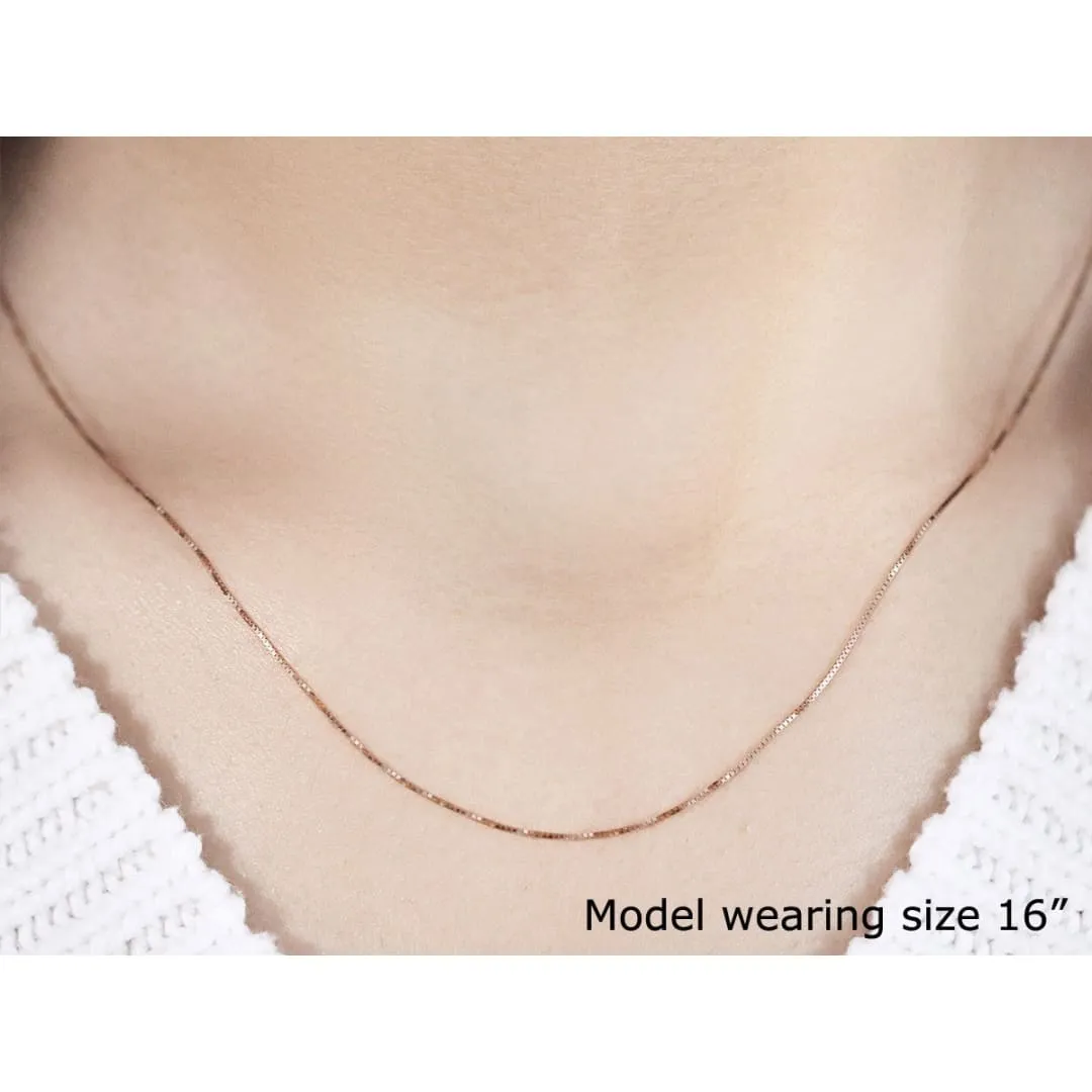 10k Rose Gold Classic Box Chain 0.45mm