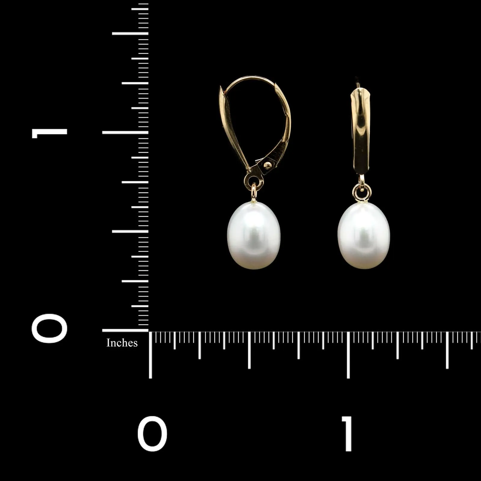 14K Yellow Gold Estate Cultured Pearl Drop Earrings