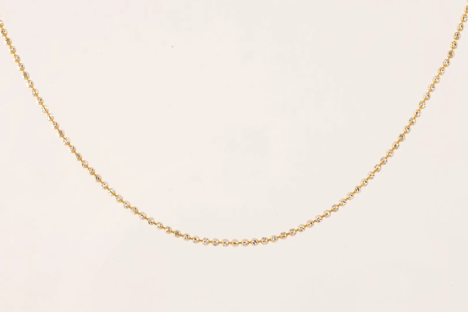 18'' 14k Two Tone Gold Beaded Chain (6.32g.)