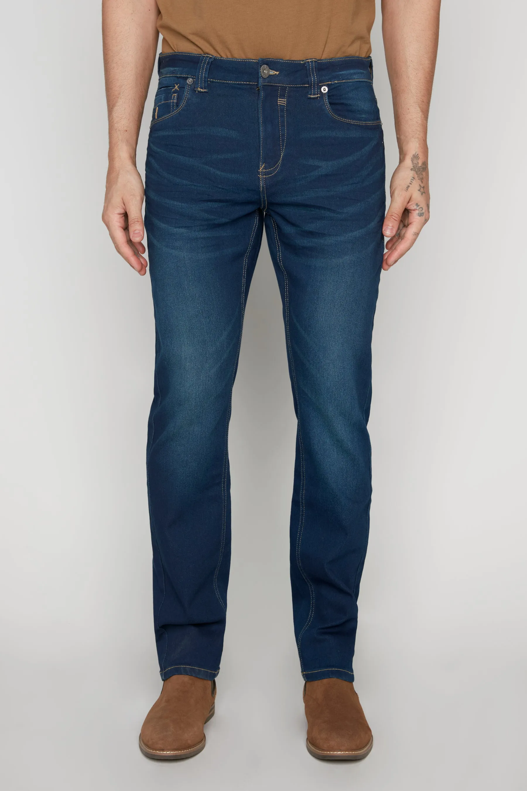 5 Pocket Straight Fit Jeans - Dark Blue Wash