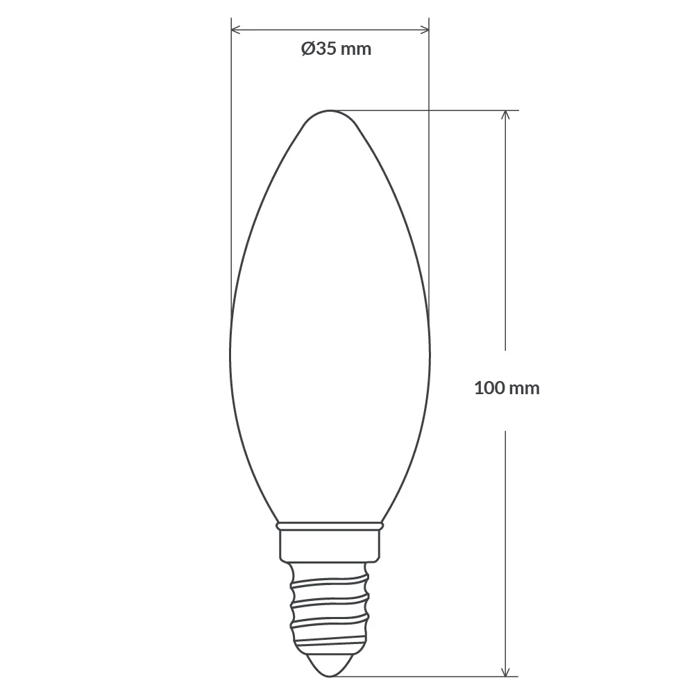 6W Candle LED Bulb E14 Clear in Warm White