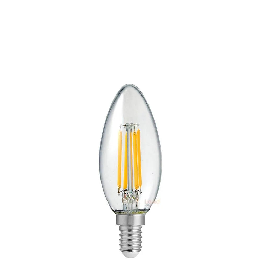 6W Candle LED Bulb E14 Clear in Warm White