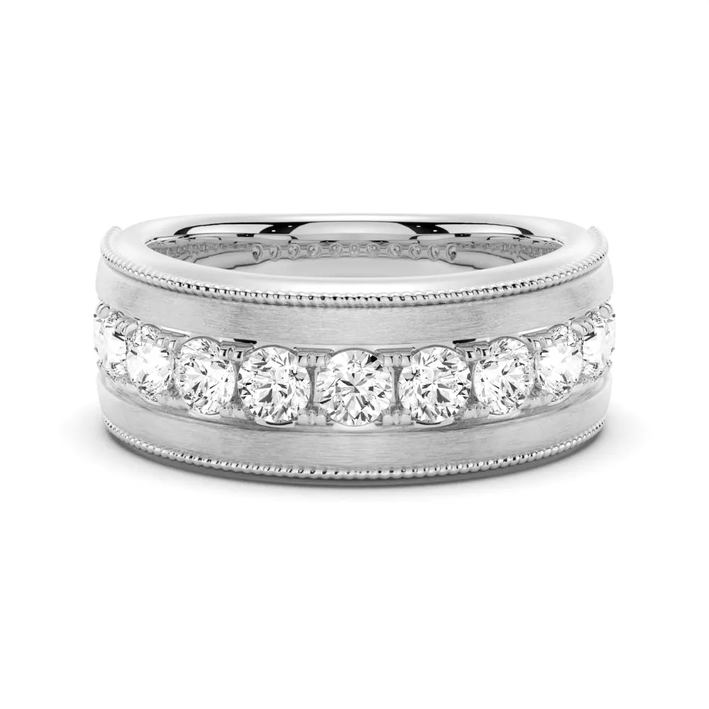 9mm Moissanite Men's Wedding Band