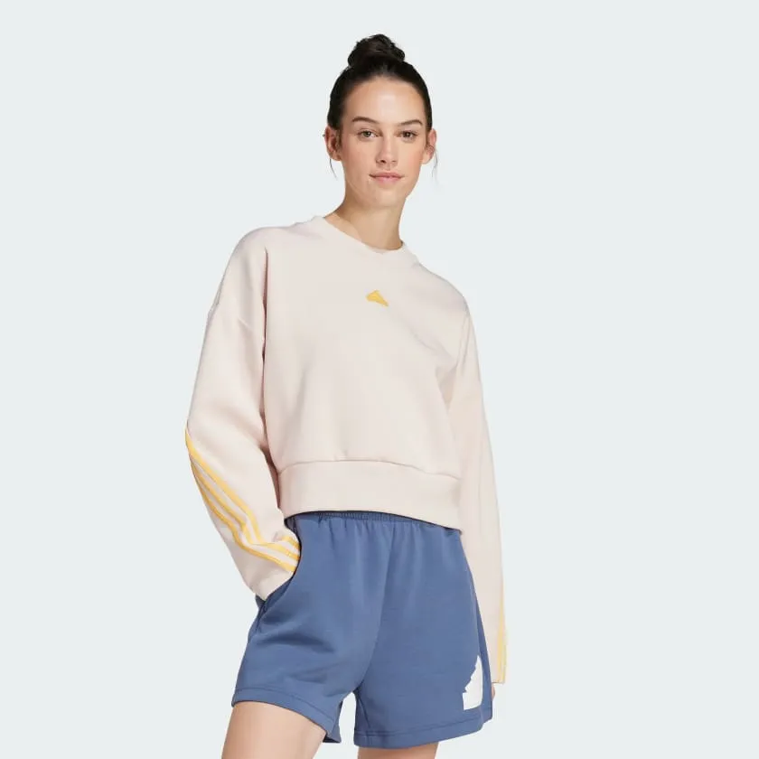 ADIDAS WOMEN'S FUTURE ICONS 3-STRIPES CREW MAUVE