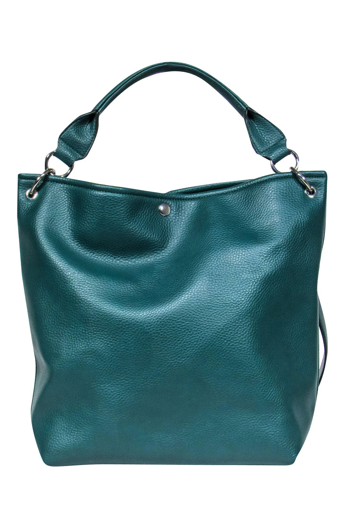 Adolfo Dominguez - Emerald Green Pebbled Leather Convertible Tote