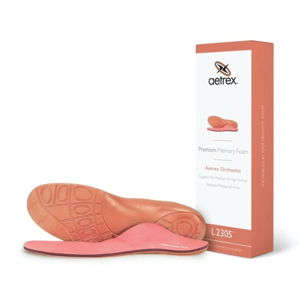 Aetrex Women's L2305W Premium Memory Foam Orthotics W/ Metatarsal Support