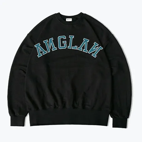 APPLIQUE BIG LOGO SWEAT SHIRT - BLACK