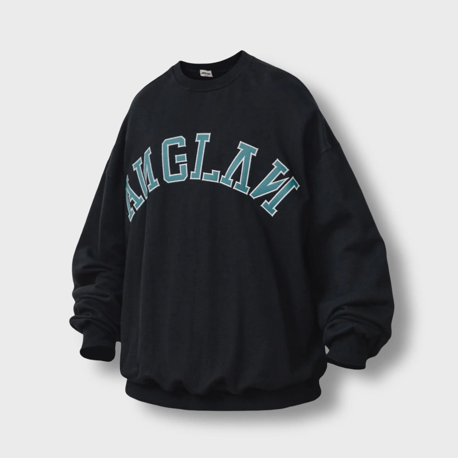 APPLIQUE BIG LOGO SWEAT SHIRT - BLACK