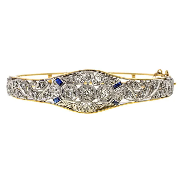 Art Deco Diamond & Sapphire Bracelet