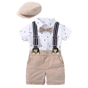 Baby Boy Khaki Birthday Wedding Outfit