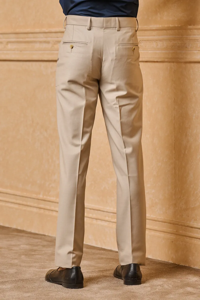 Beige Formal Trouser