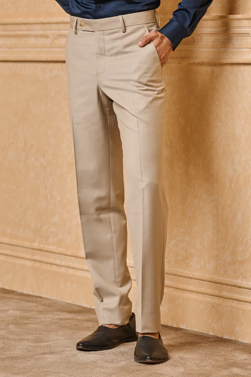 Beige Formal Trouser