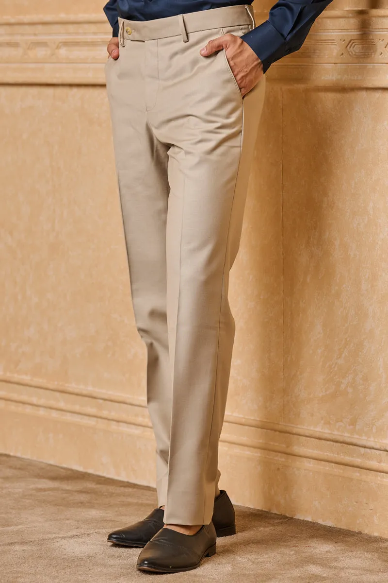 Beige Formal Trouser