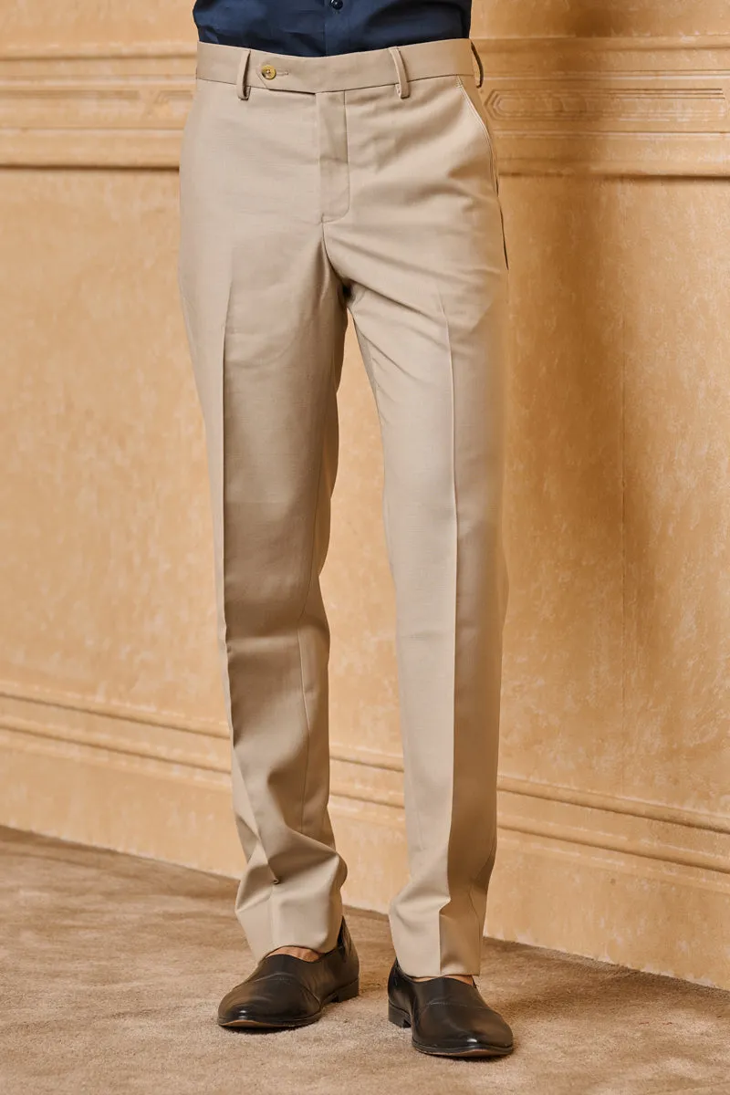 Beige Formal Trouser