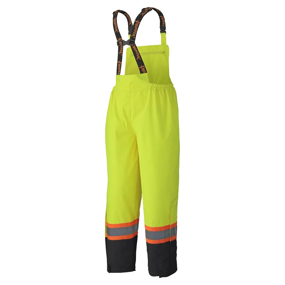 Bib Pants - Pioneer Hi-Viz Waterproof Safety Bib Pants 300D Ripstop PU Coated Poly Lined, 5405