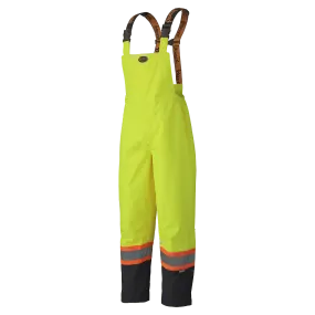 Bib Pants - Pioneer Hi-Viz Waterproof Safety Bib Pants 300D Ripstop PU Coated Poly Lined, 5405