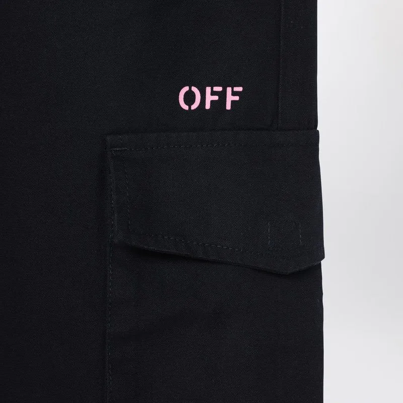 Black Jogging Cargo Trousers With Logo