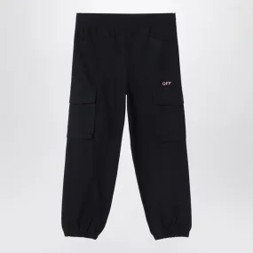 Black Jogging Cargo Trousers With Logo