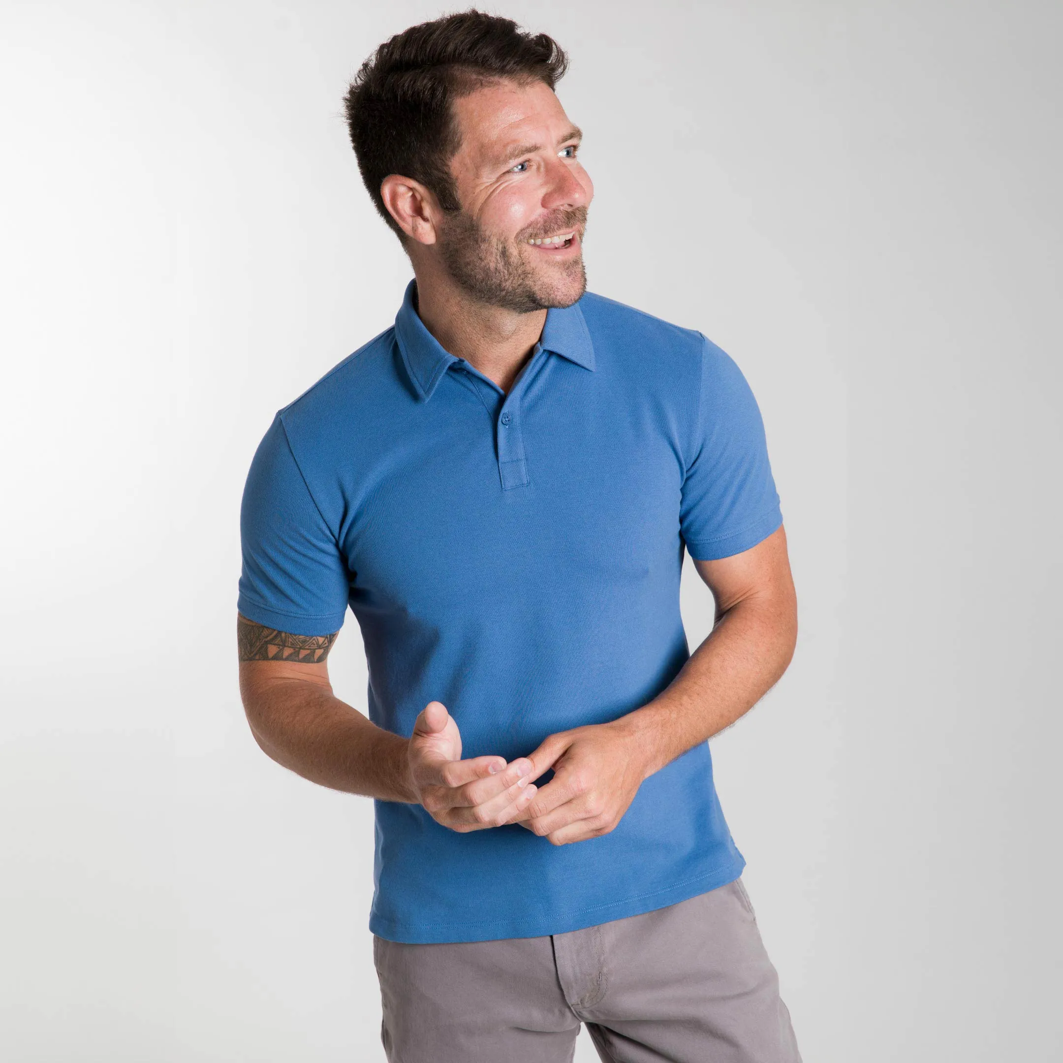 Blue Pique Daily Polo