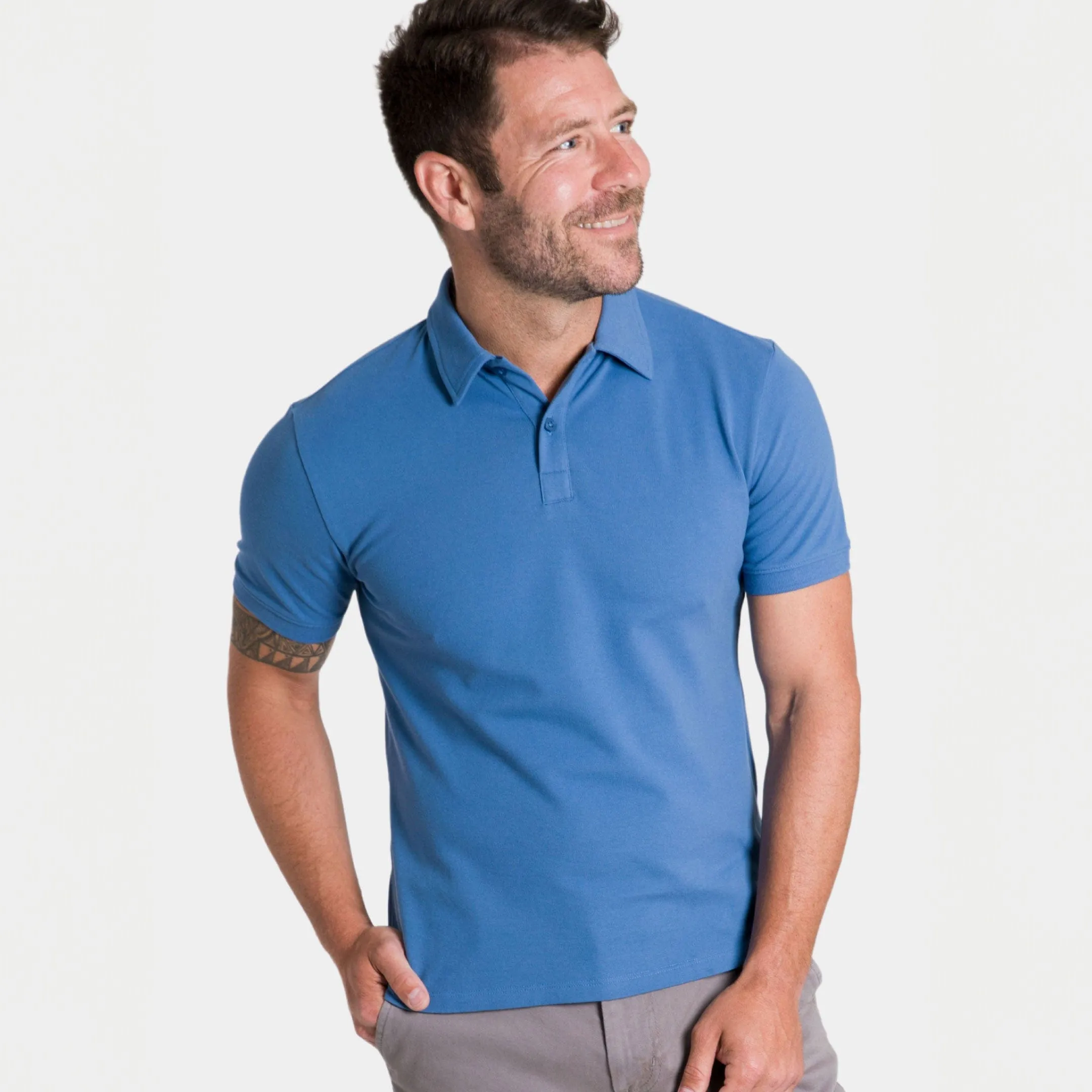 Blue Pique Daily Polo