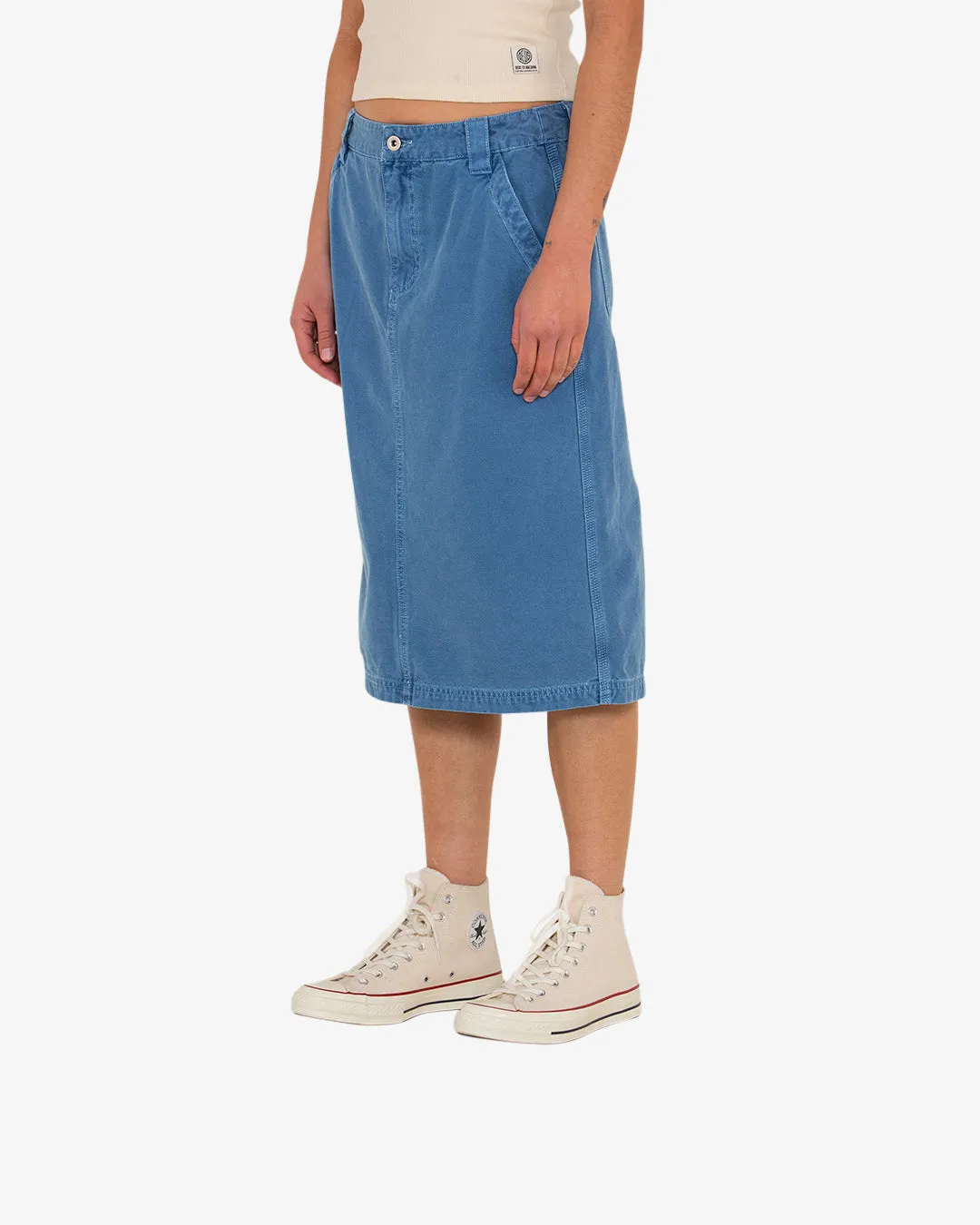 Canvas Irene Skirt - Overdyed Light Indigo