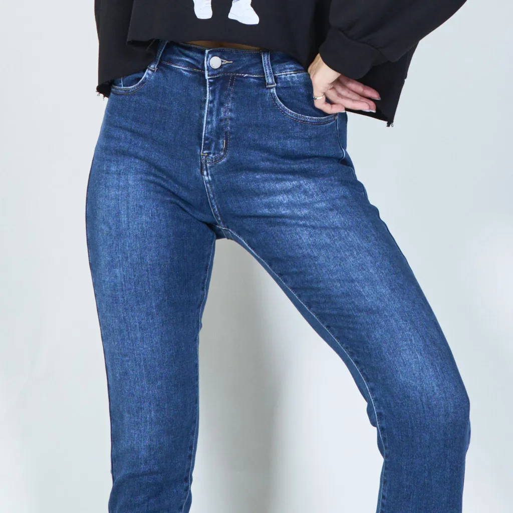 Classic cuffed ankle jeans wholesale