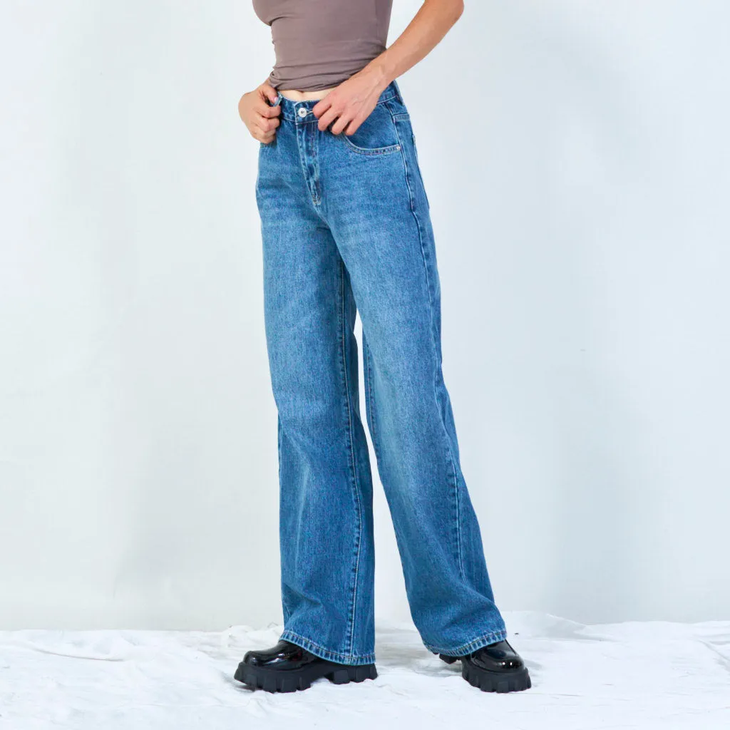 Classic high-rise wide-leg jeans wholesale