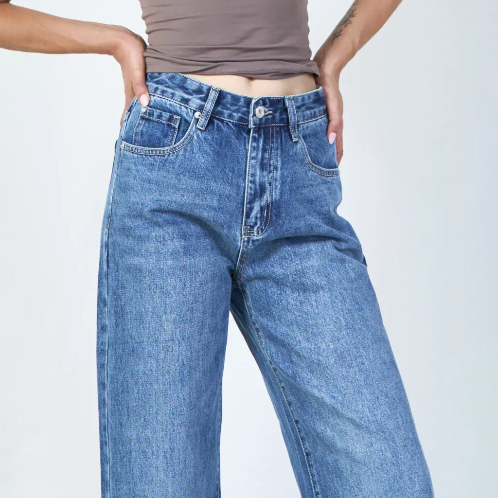 Classic high-rise wide-leg jeans wholesale