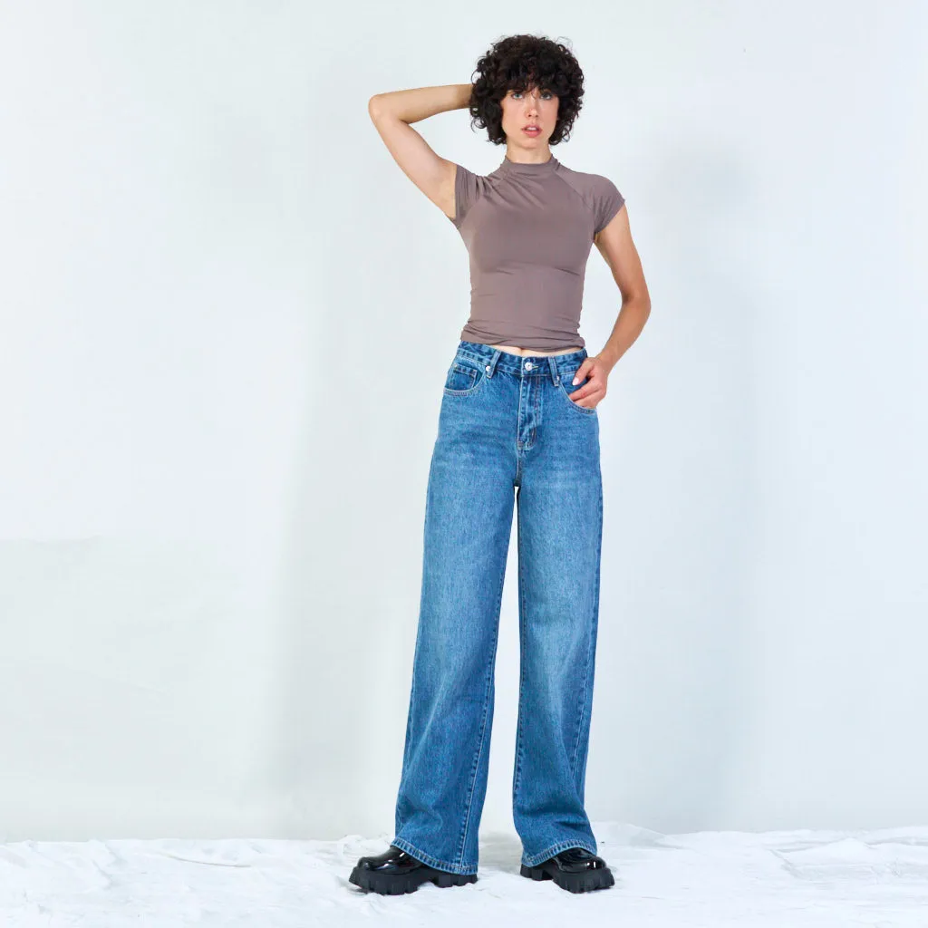 Classic high-rise wide-leg jeans wholesale