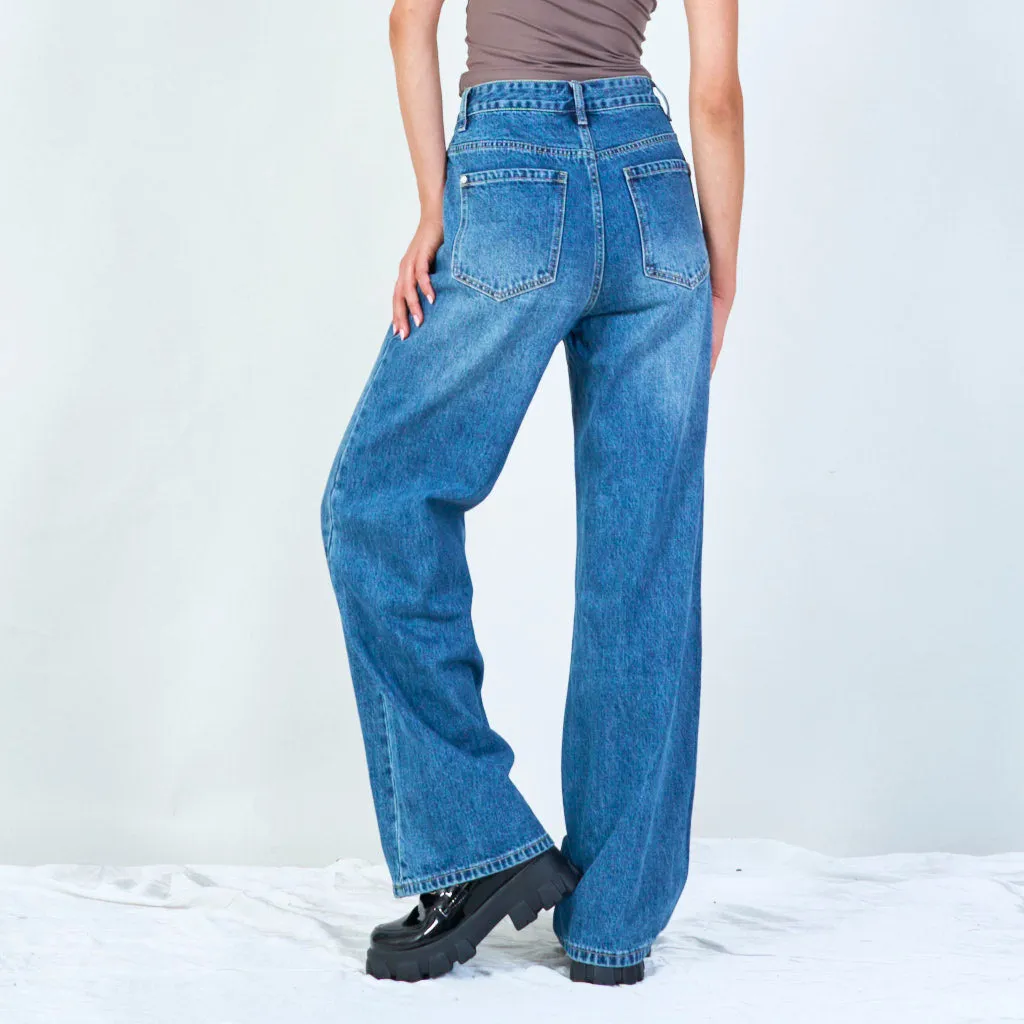 Classic high-rise wide-leg jeans wholesale