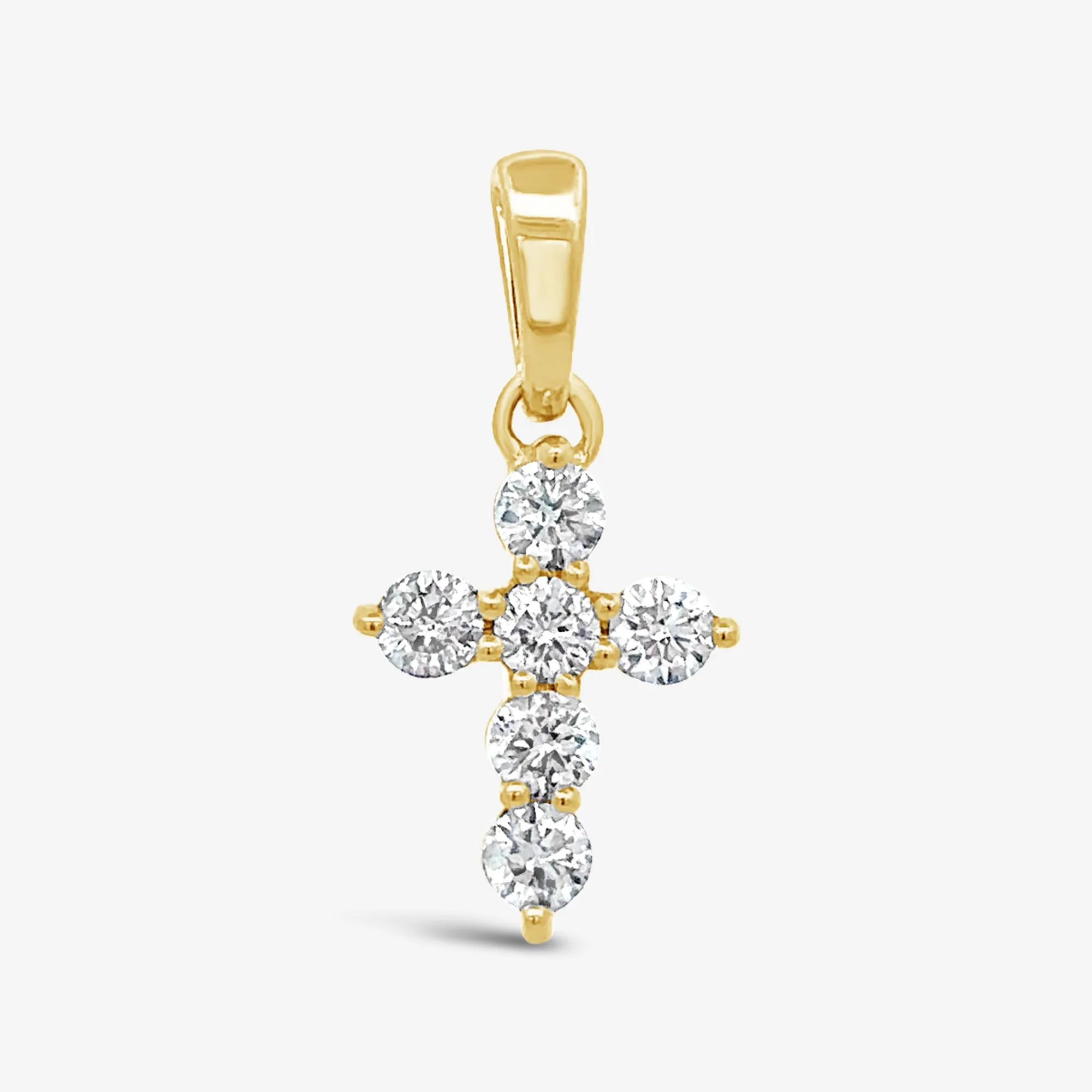 Classic Shared Prong 0.40CT Diamond Cross Necklace