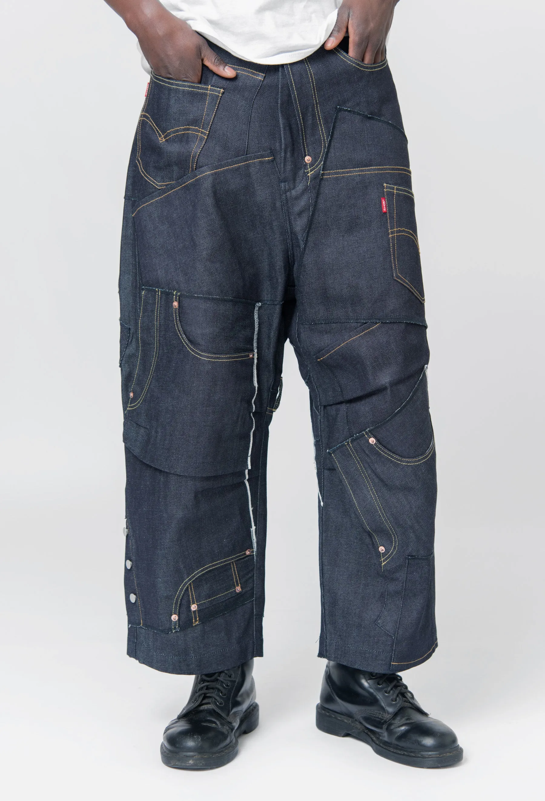 Cotton Selvedge Denim Levi's W Name Indigo WM-P201-051