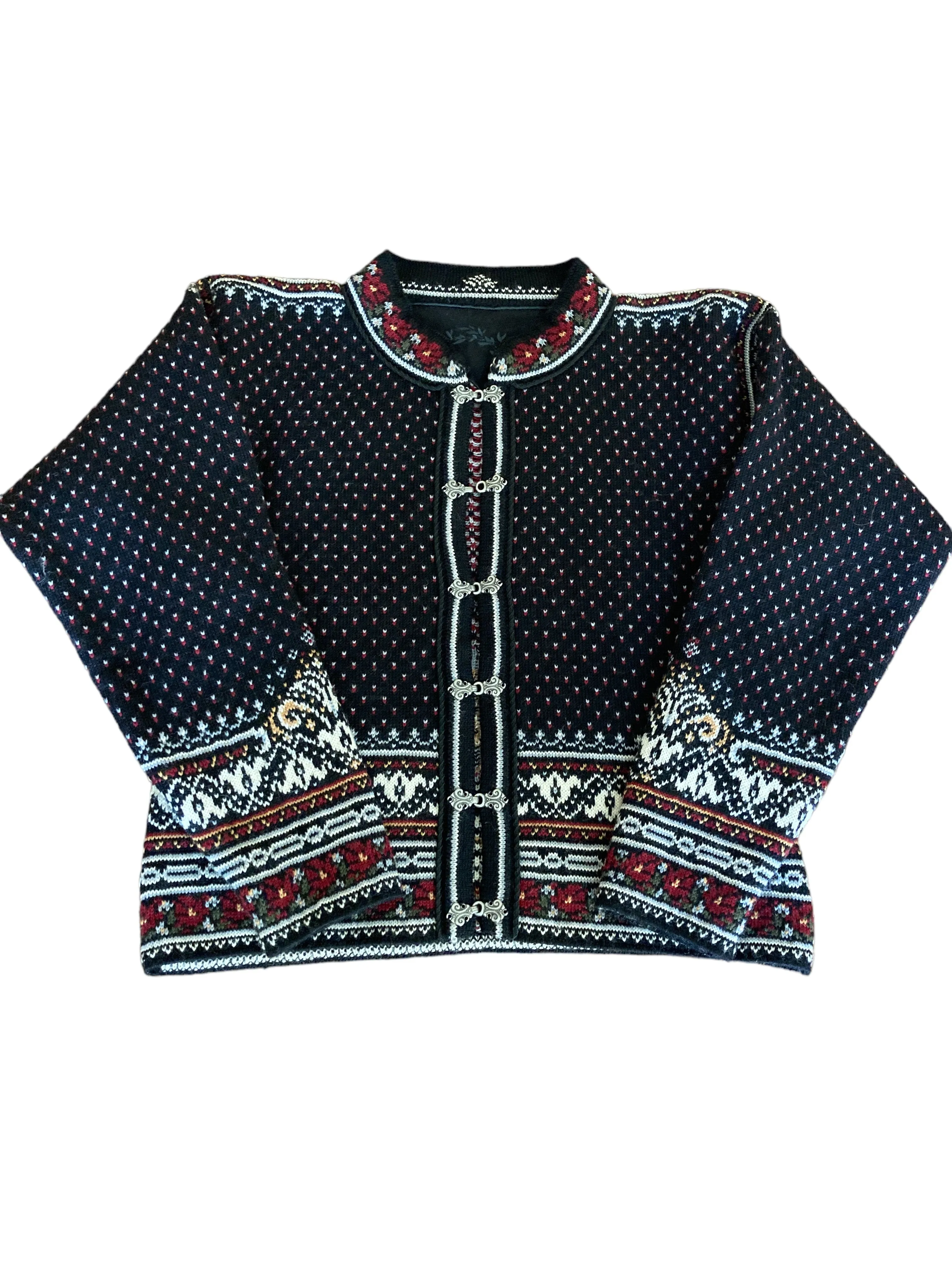 Dale of Norway Black Nordic Cardigan Sweater, S/M