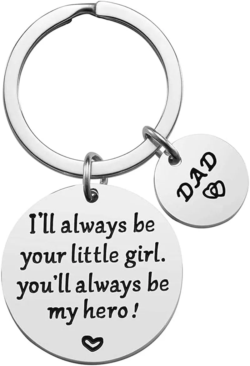 Father's Day Gift Dad Gift from Son for Birthday You Will Always Be My Hero Keychain Gift for Dad