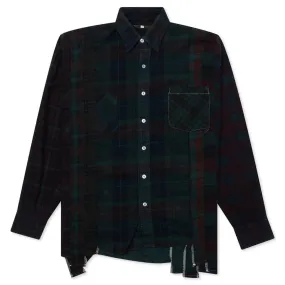 Flannel Shirt 7 Cuts Shirt Over Dye - Green