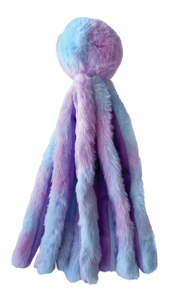 FouFouBrands Fuzzy Wuzzy Octopus Plush Dog Toy - Pink & Purple