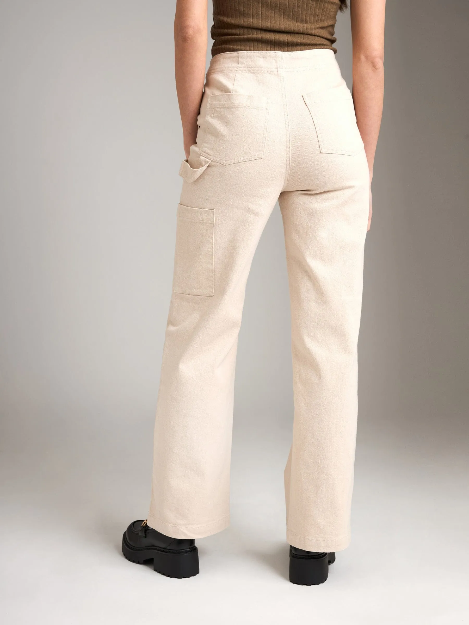 Grazia Flare Carpenter Pant - Pebble