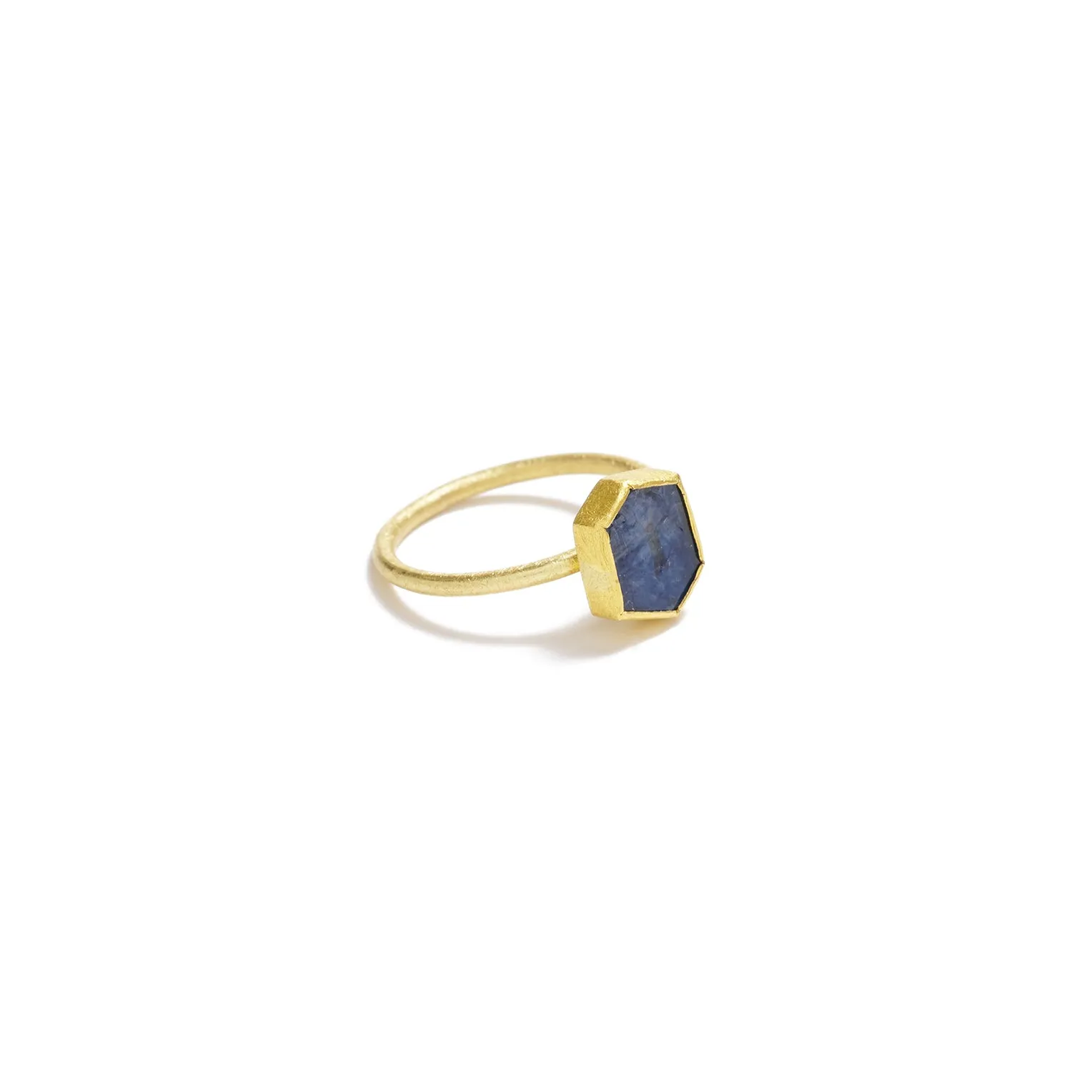 Hexagon Sapphire Slice Ring