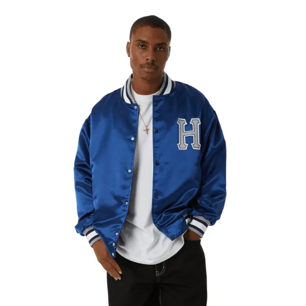 HUF Crackerjack Satin Baseball Jacket - Navy