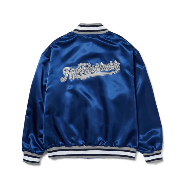 HUF Crackerjack Satin Baseball Jacket - Navy