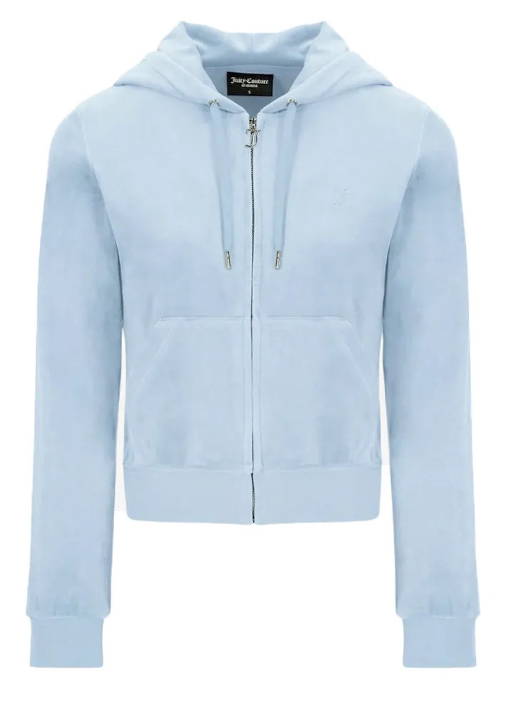 Juicy Couture Robertson Classic Velour Hoodie - nantucket breeze blue