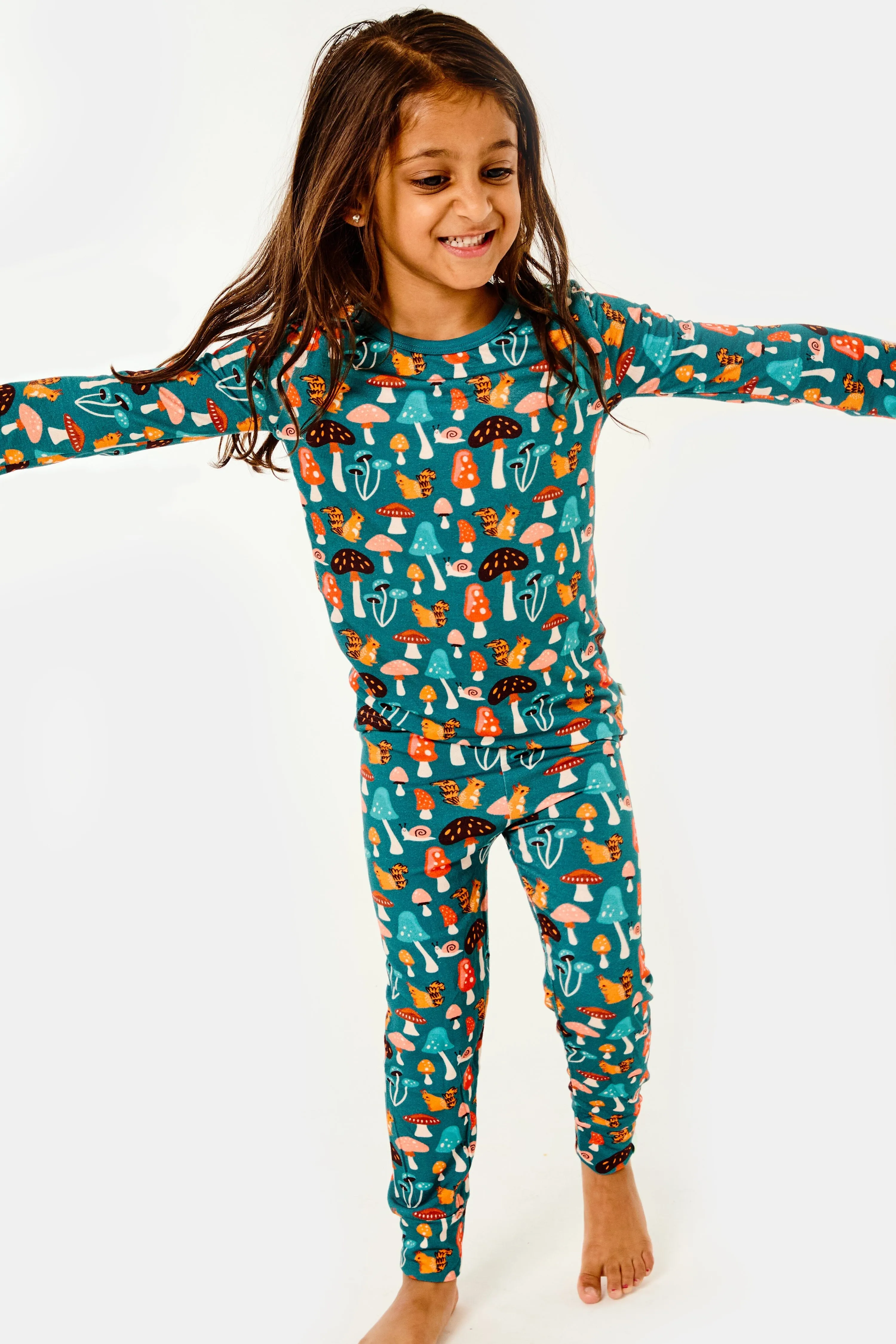 Long Sleeve Pajama Set | Mushroom Forest