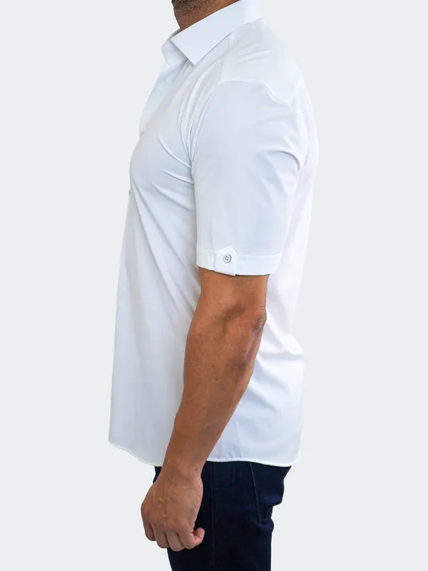 Maceoo Stretch Short-Sleeve Shirt | Galileo StretchCore White