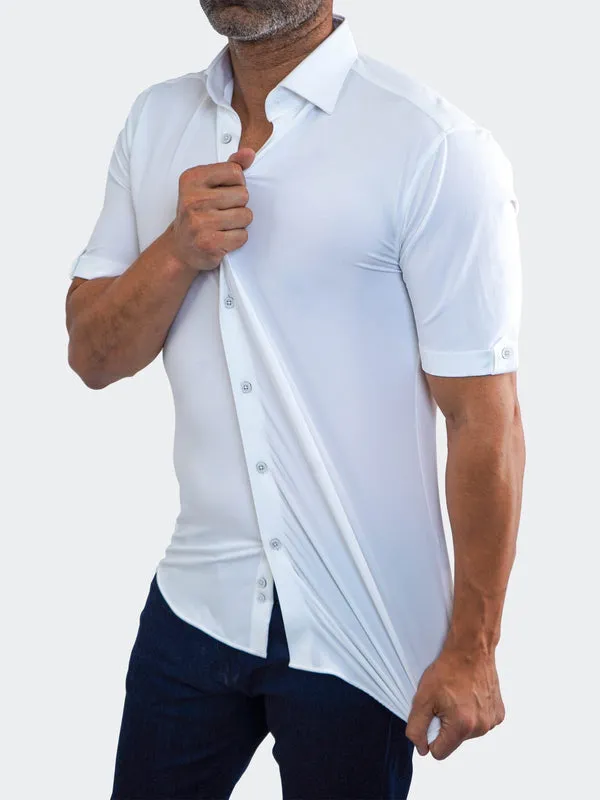 Maceoo Stretch Short-Sleeve Shirt | Galileo StretchCore White