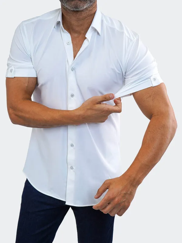 Maceoo Stretch Short-Sleeve Shirt | Galileo StretchCore White