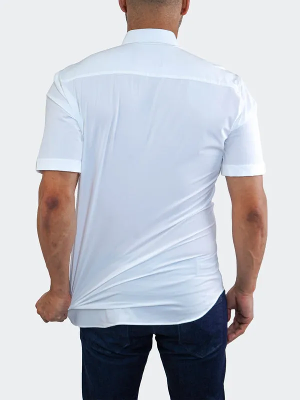 Maceoo Stretch Short-Sleeve Shirt | Galileo StretchCore White