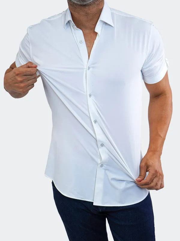 Maceoo Stretch Short-Sleeve Shirt | Galileo StretchCore White